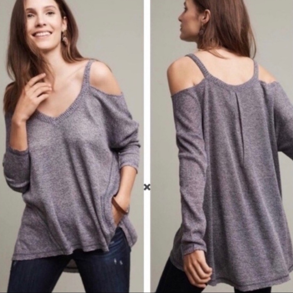 ANTHROPOLOGIE DELETTA Women’s MILLIPA Cold Shoulder Knit Top